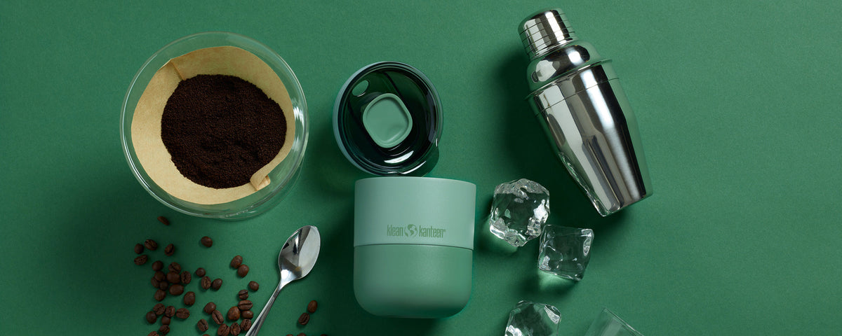 Klean Kanteen green drinkware for coffee and cocktails